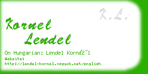 kornel lendel business card